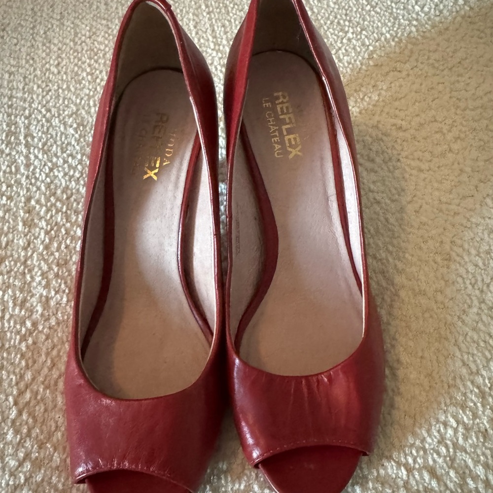 Red Peep Toe Heels